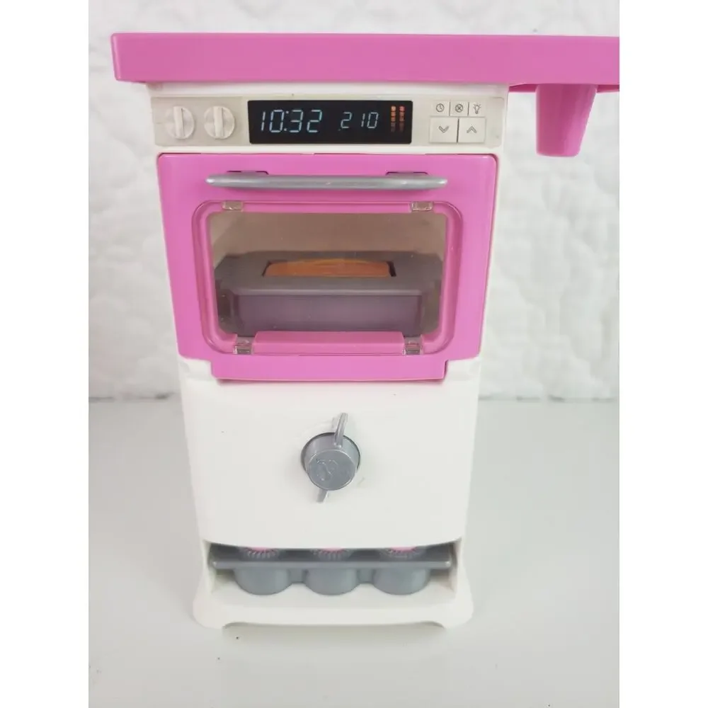 2016 Barbie Doll House Baking Oven Rising Cake Puffing Muffins Cooking Pops Up